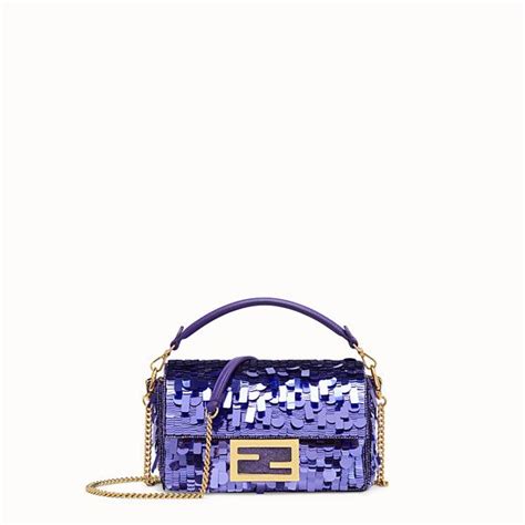 fendi mini baguette purple|fendi mini shopper.